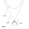 TseanYi Boho Layered Necklace Silver Crescent Moon Pendant Double Horn Necklaces Bead Choker Clavicle Chain Jewelry for Women(Silver) view 2