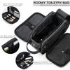 Elviros Travel Toiletry Bag for Men, Shaving Dopp Kit Water-resistant Bathroom Small Toiletries Organizer PU Leather Cosmetic Bags view 3