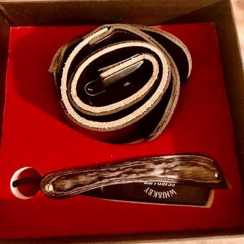Hand Made Rounded 5/8 Partial Hollow Straight Razor with Leather Strop Shaving Kit
