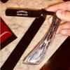 Hand Made Rounded 5/8 Partial Hollow Straight Razor with Leather Strop Shaving Kit view 3
