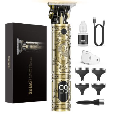 Hair Clippers for Men Cordless Professional Beard Trimmers with LCD Display Electric Grooming Rechargeable Shaver Zero Gapped T/Blade Cutting Kit Gift for Women Men Children