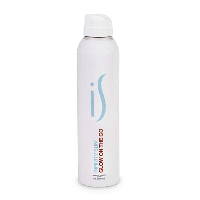 Infinity Sun, Glow on the Go | Quick drying, non-sticky Self Tanner Bronze Spray, Sunless Tanning and Antiaging Skin Care Spray for all Skin Tones | Natural Ingredients Streak Free | 6 fl oz