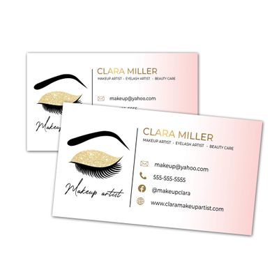 100 business cards eyelash makeup artist gold eye shadow design personalized