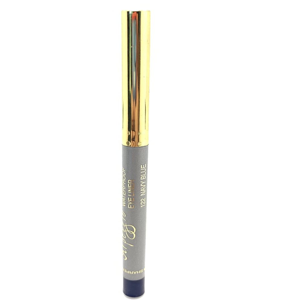 APM Eyeliner Pencil Retractable Waterproof Soft and Silky application with Sharpener and Transfer Resistant Available in 12 Arpeggio Colors (Navy Blue)