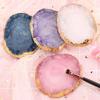 1pc Blue Golden Edge Resin Nail Art Palettes Nail Mixing Palette Polish Color Mixing Plate Nail Holder Display Cosmetic Mixing Tools Makeup Palette Tray Accessories (blue) view 2
