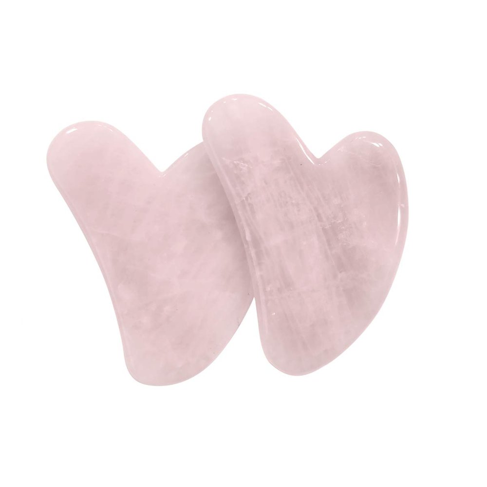 Shubhanjali Rose Quartz Gua sha,Rose Quartz Gua Sha Facial Lifting Tool,Body Scraping Board Massage Tool Beauty Tool Guasha Board for Facial Skincare,Gua Sha Scraping Massage Tools for SPA(Pack of 2)