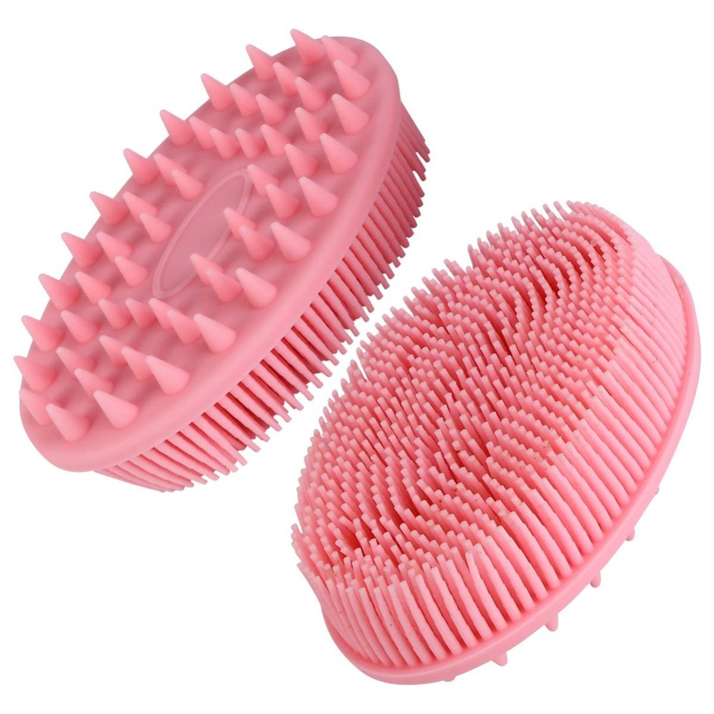 Hemoton Bath Massage Brush for Baby 2 Pack Silicone Brush Bristles Suitable for Bath Shower Home Accessories Present Set