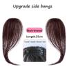 Layeder Remy Human Hair Bangs Straight Clip In Bangs Fake Fringe Long Front Side Bangs Hair Piece Human Hair Extensions Side Fringe 2pcs 25cm Hand Made Dark Brown view 3