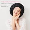 Aquior Shower Cap,Terry Lined Shower Cap for Women Reusable, Triple Layer Waterproof Bath Cap, Extra Large for Women Long Hair(Black) view 3