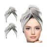 KEEPOZ Hair Towel Wrap Quick Dry 100% Cotton Super Absorbent Turban Head Wrap for Women with Button, Non Microfiber Anti Frizz Hair Cap for Curly, Long & Thick Hair (Grey Check, 2 Pcs) view 1