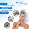 KEEPOZ Hair Towel Wrap Quick Dry 100% Cotton Super Absorbent Turban Head Wrap for Women with Button, Non Microfiber Anti Frizz Hair Cap for Curly, Long & Thick Hair (Grey Check, 2 Pcs) view 3