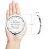 2 Pack,Wedding Keepsake Gift,1 Mother of the Bride makeup mirror 1 Mother of The Groom makeup mirror,Crystal Pocket Compact Makeup MirrorEngraved Present (silver) view 2