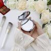 2 Pack,Wedding Keepsake Gift,1 Mother of the Bride makeup mirror 1 Mother of The Groom makeup mirror,Crystal Pocket Compact Makeup MirrorEngraved Present (silver) view 4