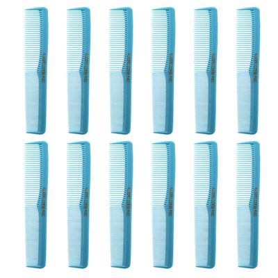 Allegro Combs #400 Barber Cutting Combs  All-Purpose Hair Comb Set, 12 Pk (Baby Blue)