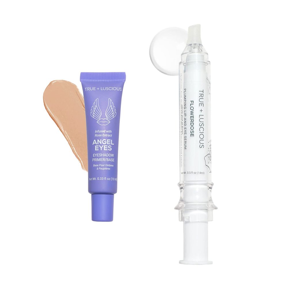 True + Luscious Prep and Prime Duo - Angel Eyes Eyeshadow Primer (Dark) & Flowerdose Moisturizing Lip and Eye Serum