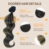 DOORES Human Hair Extensions Clip in Hair Extensions Balayage Natural Black to Light Blonde 20 Inch 120g 7pcs Real Hair Extensions Straight view 3