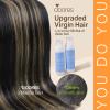DOORES Human Hair Extensions Clip in Hair Extensions Balayage Natural Black to Light Blonde 20 Inch 120g 7pcs Real Hair Extensions Straight view 4