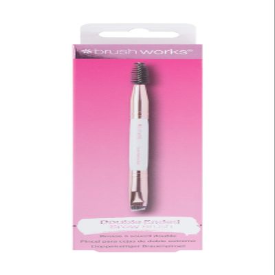 Brushworks White & Gold Brow Duo Brush