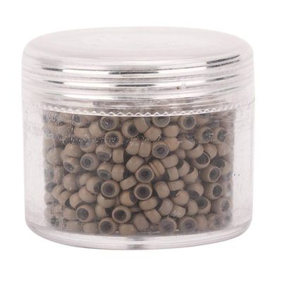 1000pcs Hair Extension Ring, Hair Extension Link, 3mm x 2mm Silicone Micro Links Rings Beads Hair Extension Tool (light brown)