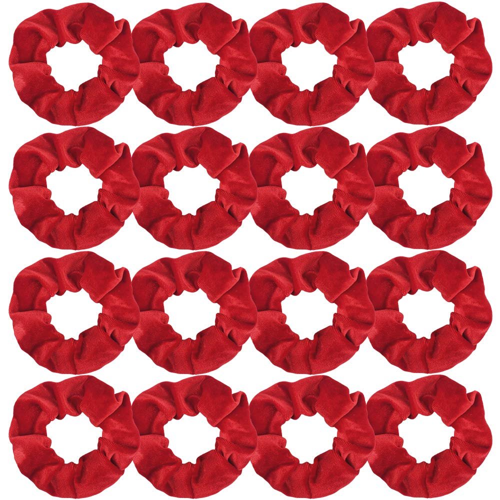 Semato 16 Pack Christmas Red Velvet Scrunchies for Hair Scrunchy Hair Ties Ropes for Women or Girls Hair Accessories