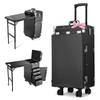 BYOOTIQUE Portable Manicure Table Nail Station Rolling Makeup Case with 4 Drawers Nail Table Storage for Makeup Artist Nail Teach Manicurist,Black view 1