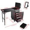 BYOOTIQUE Portable Manicure Table Nail Station Rolling Makeup Case with 4 Drawers Nail Table Storage for Makeup Artist Nail Teach Manicurist,Black view 3