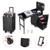 BYOOTIQUE Portable Manicure Table Nail Station Rolling Makeup Case with 4 Drawers Nail Table Storage for Makeup Artist Nail Teach Manicurist,Black view 4