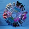 10 in 1 Professional Premium Crystal Style Diamond Cut Handle Makeup Brushes with Holographic Makeup Bag (BLUE) view 4