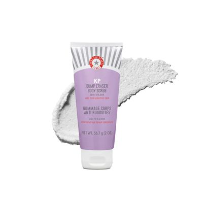 First Aid Beauty - KP Bump Eraser Body Scrub with 10% AHA, Keratosis Pilaris Skin Exfoliator with Glycolic and Lactic acids, Helps Reduce Chicken Bumps, Safe for Sensitive Skin, 2 oz