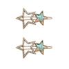 2 PCS Rhinestone Hair Clips Bobby Pins Hair Barrette Clip Geometric Star Shape Side Clamp Hair Pin Headwear Hair Accessories view 1