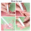 Maitys 10 Pieces White Nail Pencil 2-in-1 Whitening French Manicure Pencil Under Nail with Cuticle Pusher for Manicure Supplies Art DIY Tool view 3