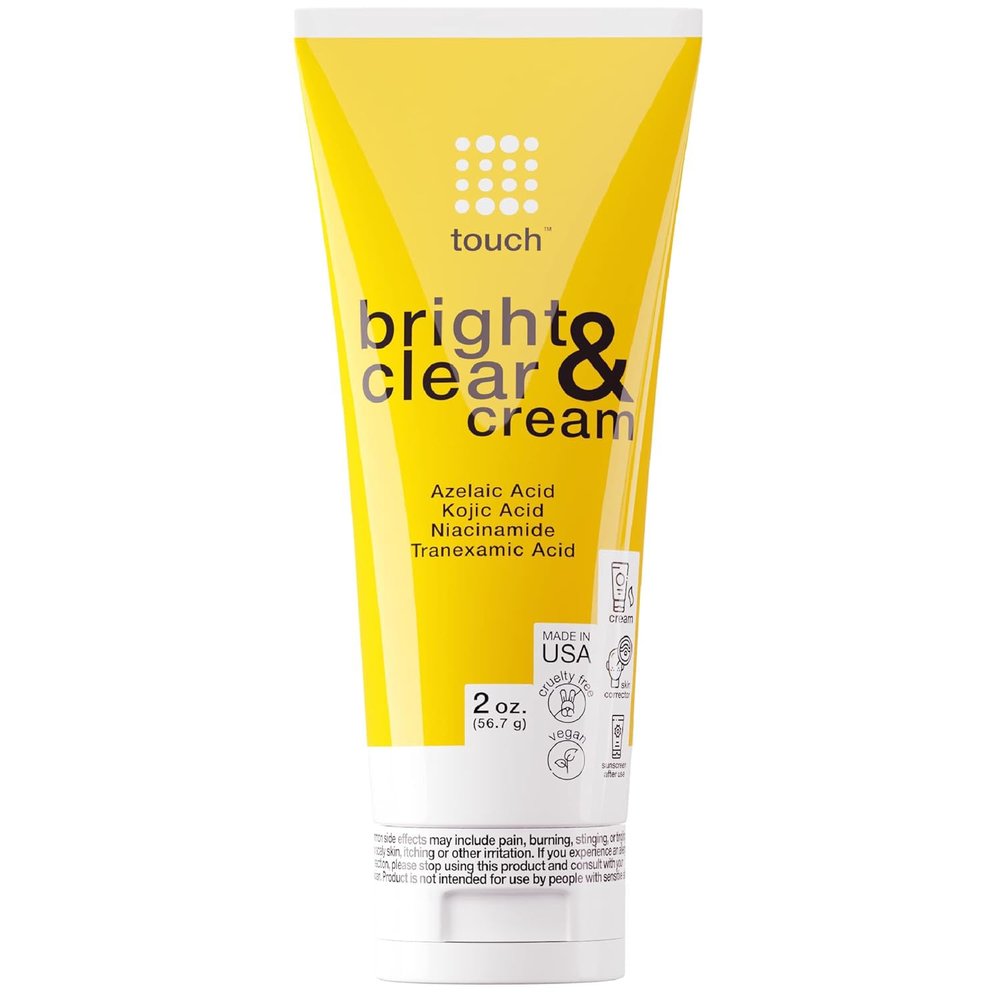 TOUCH Radiance Cream with Niacinamide, Kojic Acid, Tranexamic Acid & Azelaic Acid  Brightening Face Cream for Uneven Skin Tone  2 oz