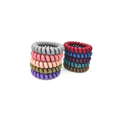 10 pcs Spiral Hair Ties, Colorful Matte Hair Ties, Phone Cord Hair Ties No Crease with 10 Colors, Waterproof Hair Coils for for Any Kinds of Hair