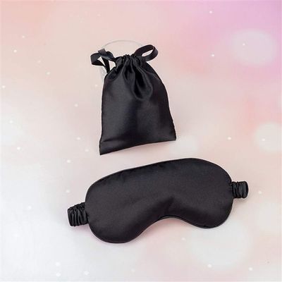 100% Pure Silk Double-Side Shading Eyeshade Sleeping Eye Mask Cover Eyepatch Blindfolds Eyeshade Health Sleep Shield Light DUO ER (Color : Black)