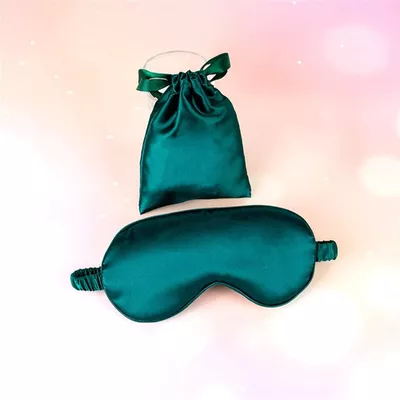 100% Pure Silk Double-Side Shading Eyeshade Sleeping Eye Mask Cover Eyepatch Blindfolds Eyeshade Health Sleep Shield Light DUO ER (Color : Green)