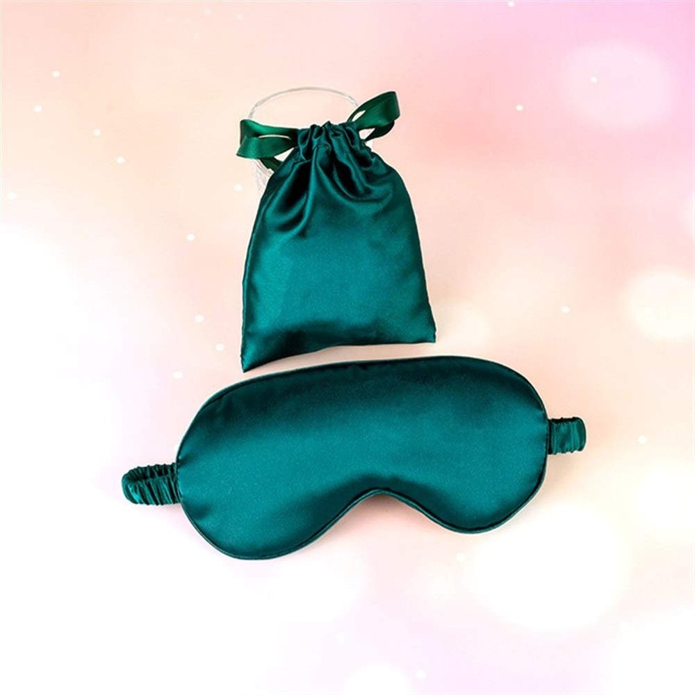 100% Pure Silk Double-Side Shading Eyeshade Sleeping Eye Mask Cover Eyepatch Blindfolds Eyeshade Health Sleep Shield Light DUO ER (Color : Green)