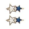 2 PCS Rhinestone Hair Clips Bobby Pins Hair Barrette Clip Geometric Star Shape Side Clamp Hair Pin Headwear Hair Accessories view 1