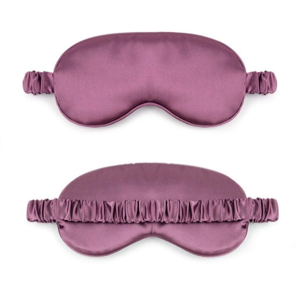 100% Pure Silk Double-Side Shading Eyeshade Sleeping Eye Mask Cover Eyepatch Blindfolds Eyeshade Health Sleep Shield Light DUO ER (Color : 3 Without Bag)