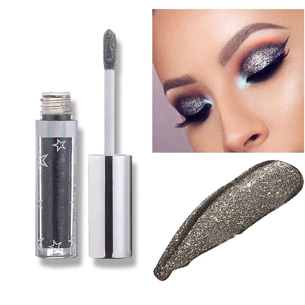 ROPALIA Liquid Glitter Eyeshadow,12 Color Sparkling Eyeshadow -Diamonds Phantom Color Water-based Eyeshadow Lasting Waterproof Sparkling Glitter Liquid EyeShadow Metallic Pigment