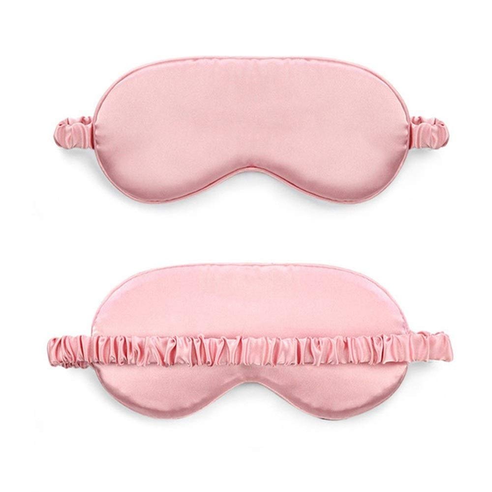 100% Pure Silk Double-Side Shading Eyeshade Sleeping Eye Mask Cover Eyepatch Blindfolds Eyeshade Health Sleep Shield Light DUO ER (Color : 2 Without Bag)