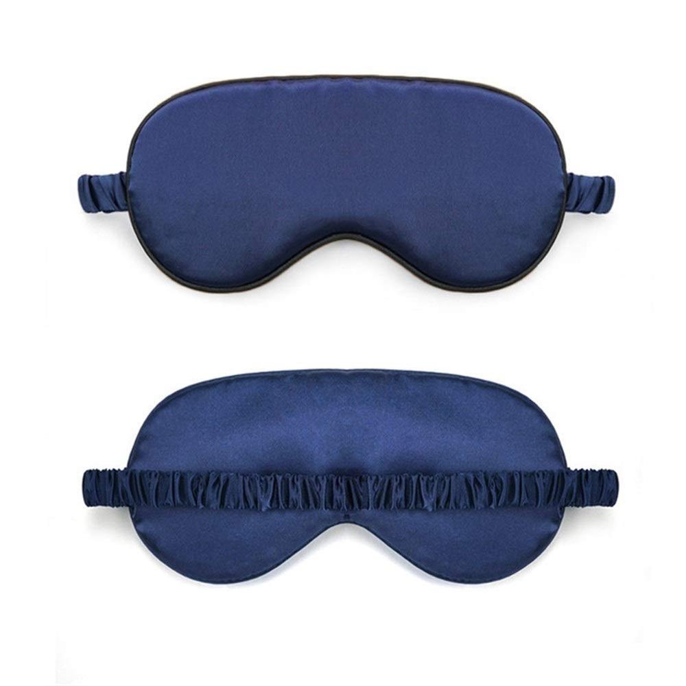 100% Pure Silk Double-Side Shading Eyeshade Sleeping Eye Mask Cover Eyepatch Blindfolds Eyeshade Health Sleep Shield Light DUO ER (Color : 7 Without Bag)