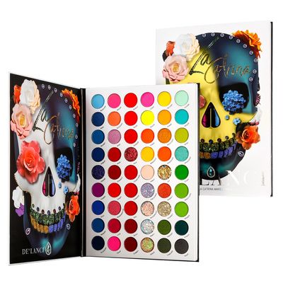 Afflano Colorful Rainbow Eyeshadow Palette High Pigment 54 Color, Halloween Eyeshadow Makeup Palette Sombras de Ojos, Neon Glow in Dark Eye Shadow for Festival Party SFX Skull Vampire Emo Goth Makeup