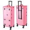 BYOOTIQUE Pink Rolling Makeup Case Trolley Lockable with Mirror Light Pro Large Cosmetic view 1