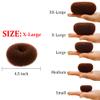Hair Donut Bun Maker, Ring Style Bun, 2PCS Chignon Hair Increase Doughnut Shaper for Thick and Long Hair (X-Large, 4.5 Inch/Brown) view 2