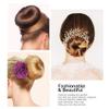 Hair Donut Bun Maker, Ring Style Bun, 2PCS Chignon Hair Increase Doughnut Shaper for Thick and Long Hair (X-Large, 4.5 Inch/Brown) view 3