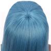 12 Inch Bob Short Straight Hair Can be Dyed Perm Bangs Real Multicolor Wig Orange (Blue) view 3