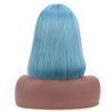 12 Inch Bob Short Straight Hair Can be Dyed Perm Bangs Real Multicolor Wig Orange (Blue) view 4