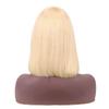 12 Inch Bob Short Straight Hair Can be Dyed Perm Bangs Real Multicolor Wig Orange (Beige) view 3