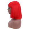 12 Inch Bob Short Straight Hair Can be Dyed Perm Bangs Real Multicolor Wig Orange (Red) view 3