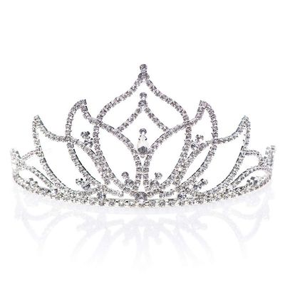 Anderson's Elvira Rhinestone Tiara, 3 1/4-Inch Tall Silver Crown with Sparkling Clear Crystals, Adjustable Wedding Tiara for Brides, Prom Queen, Homecoming, Pageants, Sweet 16 & Quinceaera